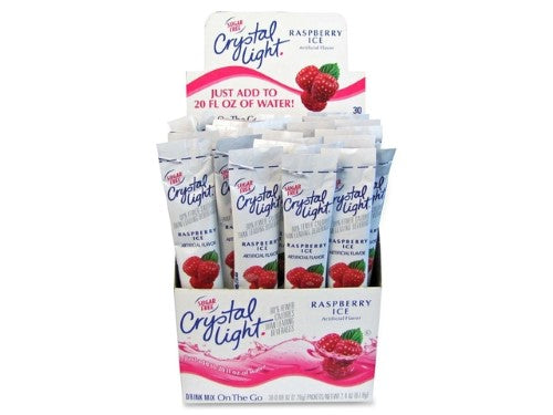 Crystal Light Sugar Free Raspberryð’  On The Goð’ Drink Mix; 0.08 Ounces; 30 Per Box; 4 Per Case - High Mart Wholesale