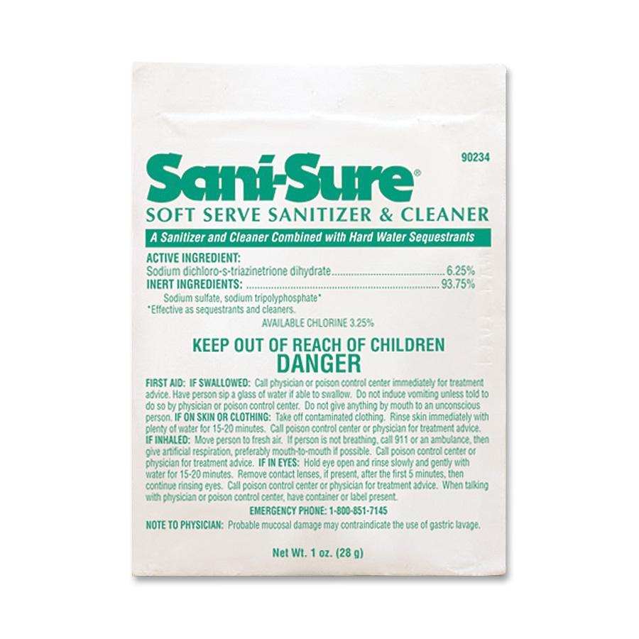 Diversey Sanitizer Sani-Sure Clean Soft Serve Pouch; 100 Each; 1 Per Case