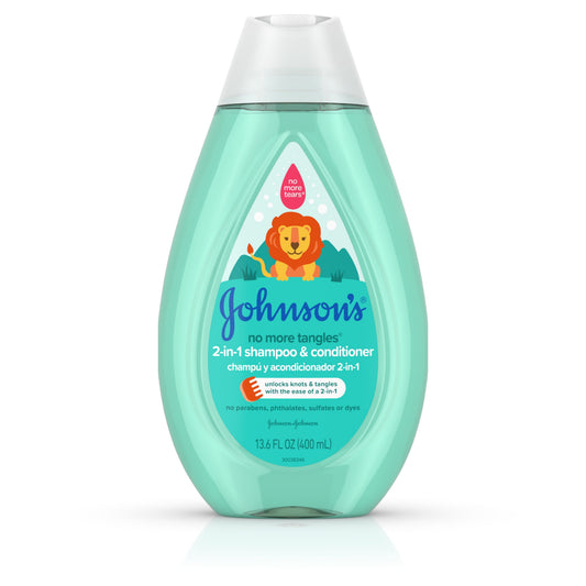 Johnson & Johnson No More Tangles Shampoo/Conditioner; 13.6 Fluid Ounce; 3 Per Box; 8 Per Case - High Mart Wholesale