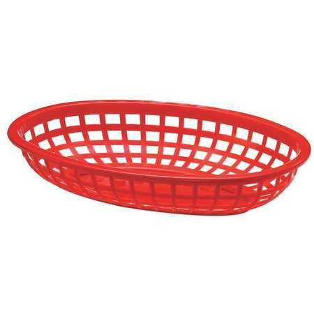 Tablecraft Classic Oval Basket; Hdpe; Red 9.375X6x1.875; 36 Each; 1 Per Case - High Mart Wholesale