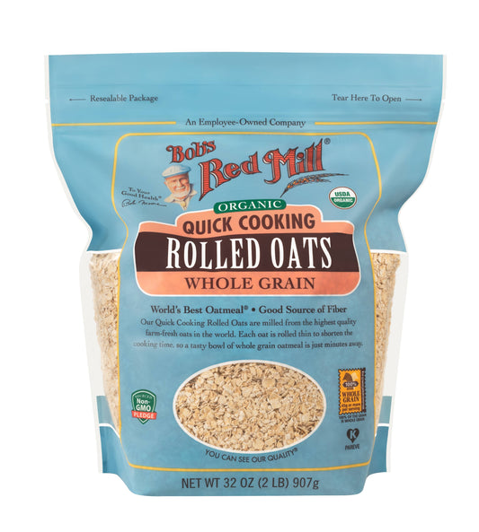 Bob's Red Mill Natural Foods Inc Oats Rolled Quick Cooking Organic; 32 Ounces; 4 Per Case