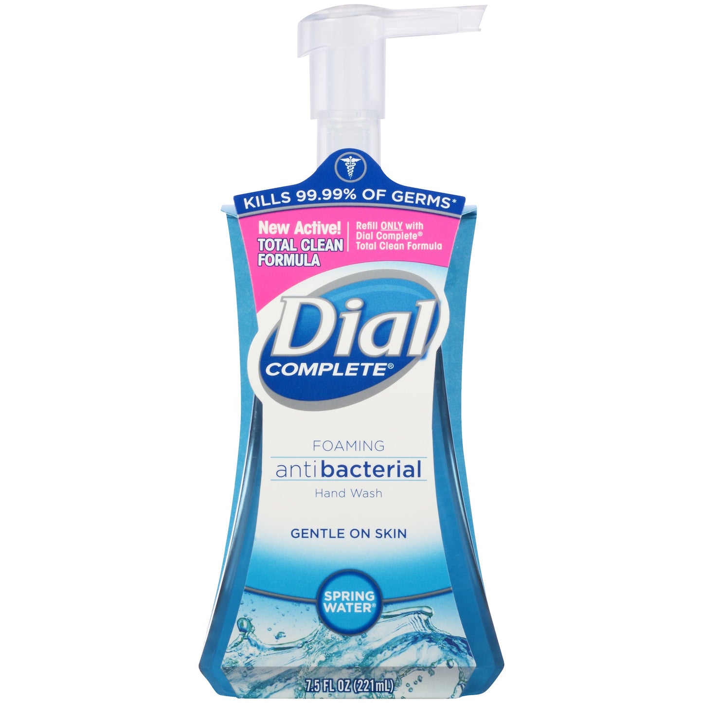 Dial Complete Spring Water Antibacterial Foaming Hand Wash Pump; 7.5 Fluid Ounces; 8 Per Case