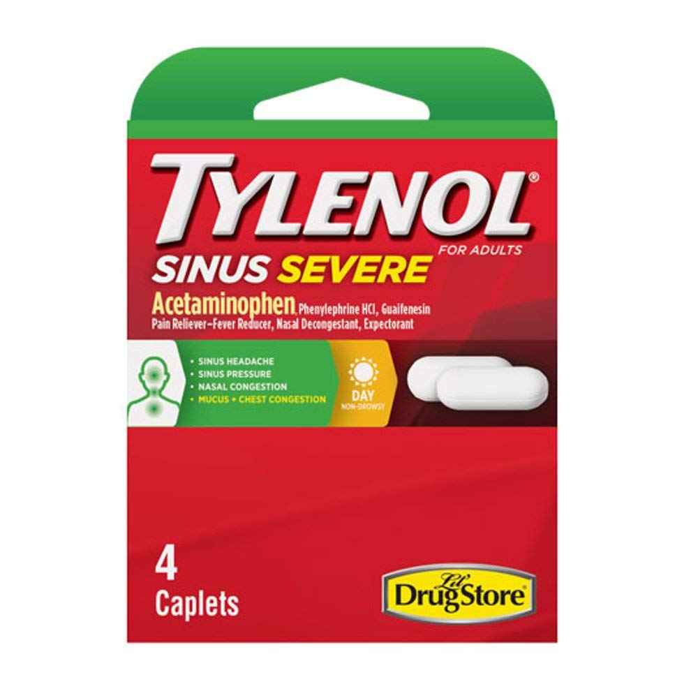 Tylenol Trial Sinus Severe; 4 Count; 6 Per Box; 96 Per Case - High Mart Wholesale