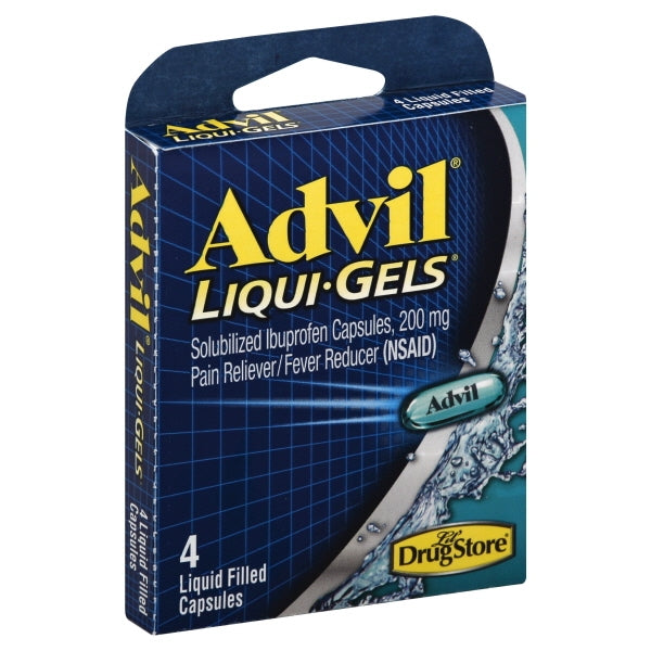 Advil Little Drug Store Products Trial Advil Liqui-Gels; 4 Count; 6 Per Box; 96 Per Case - High Mart Wholesale