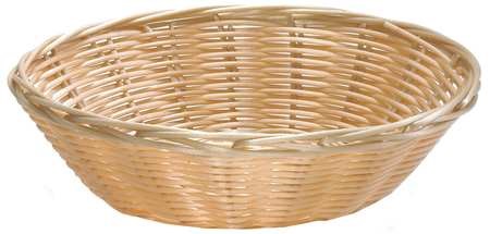 Tablecraft 8.5 Inch X 2.25 Inch Round Natural Plastic Basket; 12 Each; 1 Per Case - High Mart Wholesale