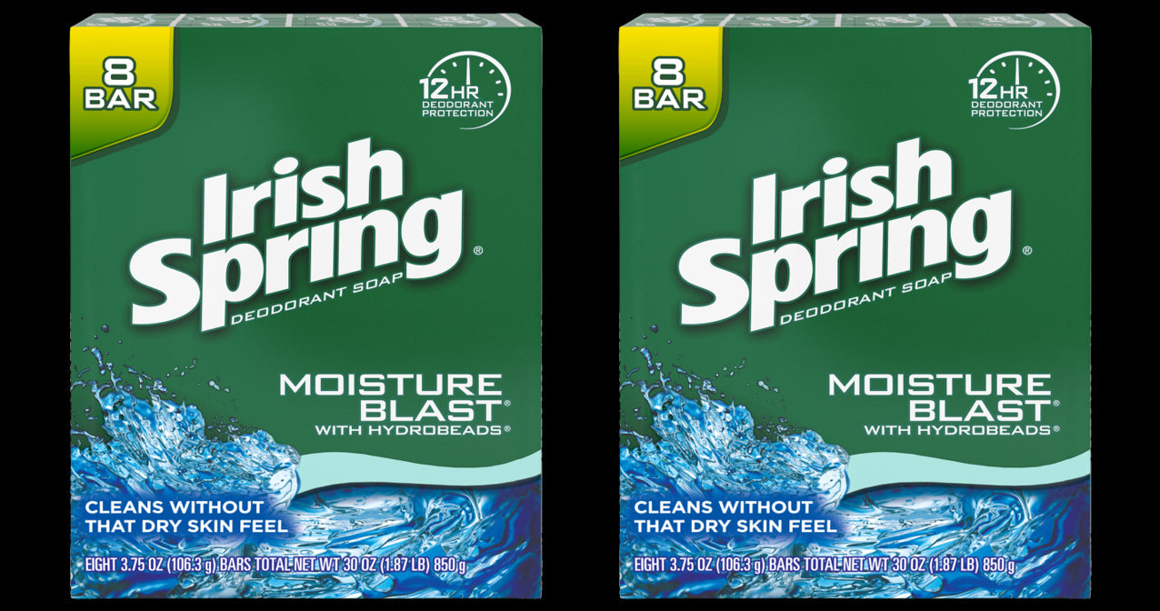 Irish Spring Bar Soap Moisture Blast 8 Bar; 30 Ounce; 9 Per Case