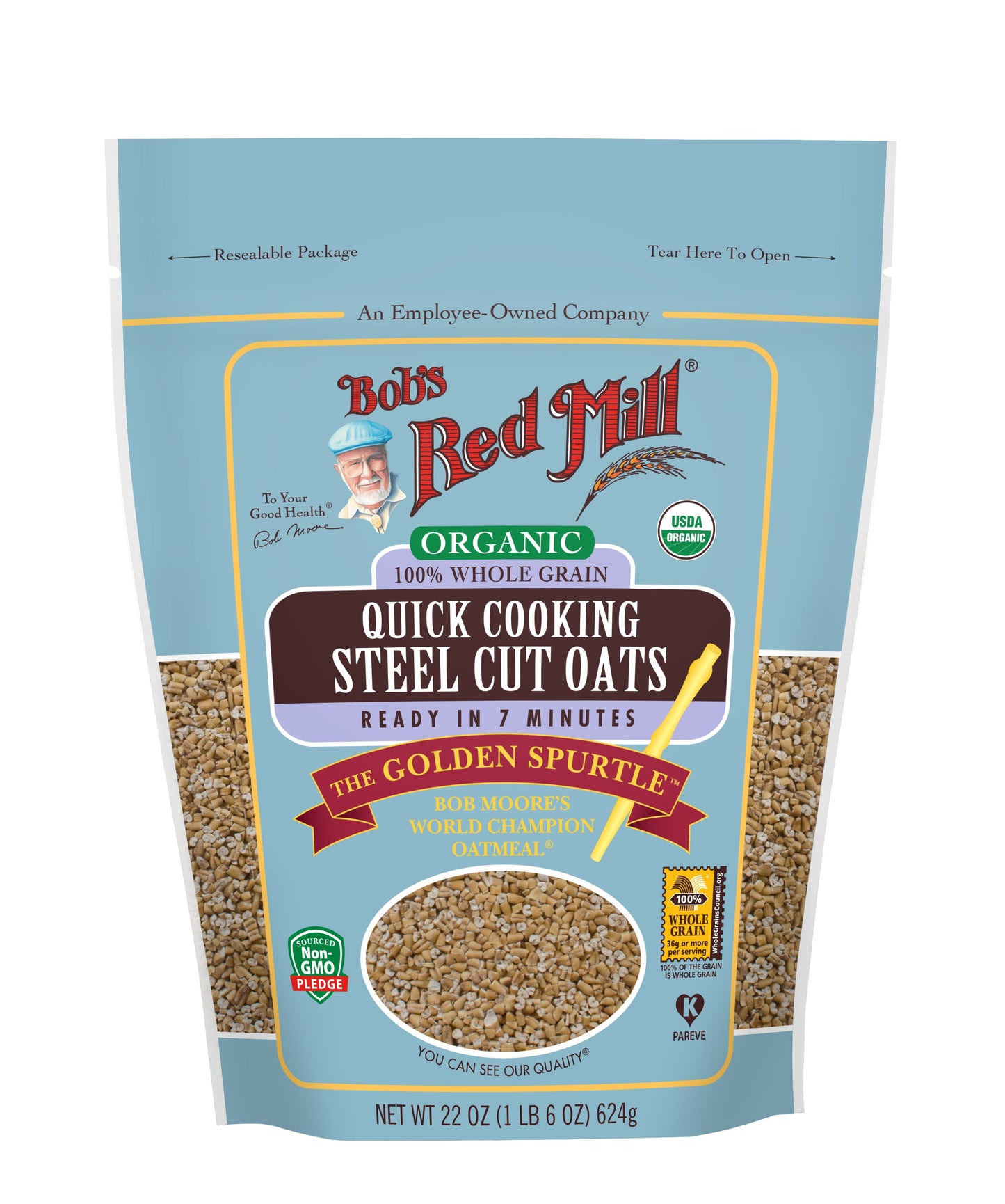 Bob's Red Mill Natural Foods Inc Organic Quick Cooking Steel Cut Oats; 22 Ounces; 4 Per Case