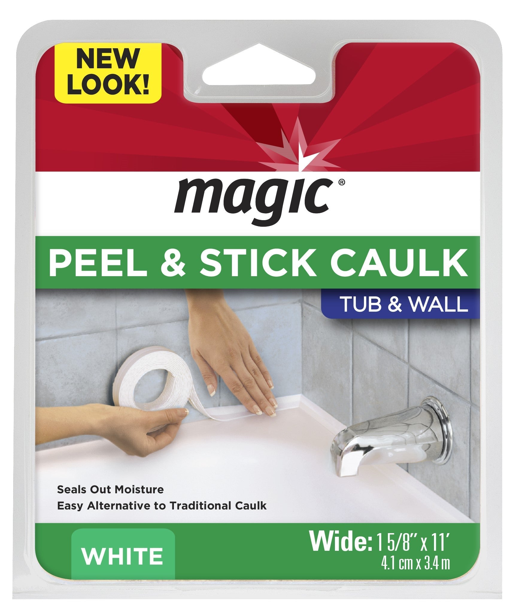 Magic Peel & Stick Caulk Tub/Wall White; 6 Each; 1 Per Case - High Mart Wholesale