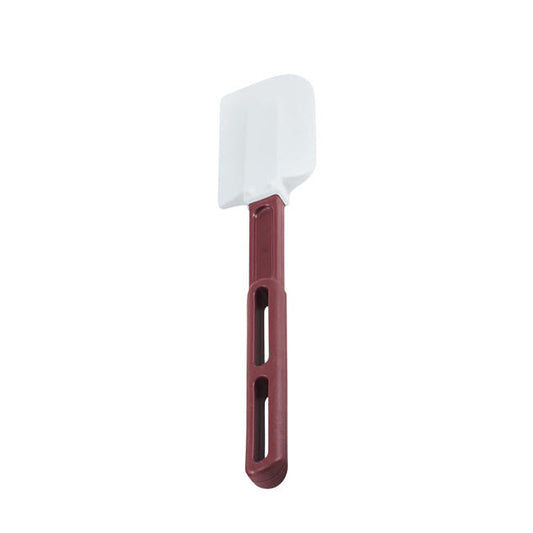 Vollrath 13.5 Inch Plastic White Spatula With Red Handle; 1 Each