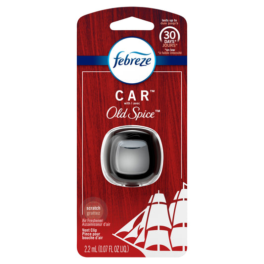 Febreze Car Vent Clip Old Spice; 0.07 Fluid Ounce; 8 Per Case