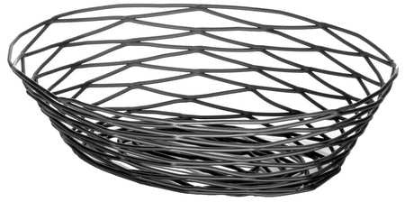 Tablecraft 9 Inch X 6 Inch X 2.25 Inch Black Metal Oval Basket; 6 Each; 1 Per Case - High Mart Wholesale