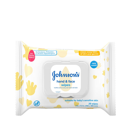 Johnson's Baby Hand And Face Wipes; 25 Count; 4 Per Case - High Mart Wholesale