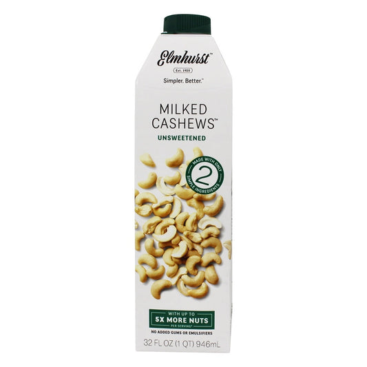 Elmhurst Milked Milked Unsweetened Cashew; 32 Fluid Ounces; 6 Per Case