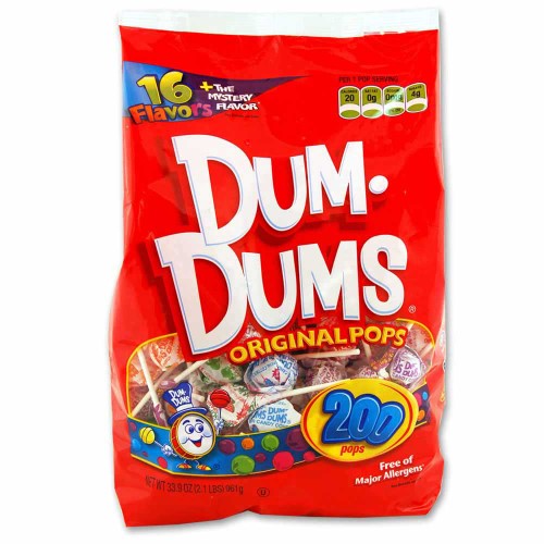 Dum Dums Lollipop / Sucker Gusset Bag Bulk Candy; 33.9 Ounces; 6 Per Case