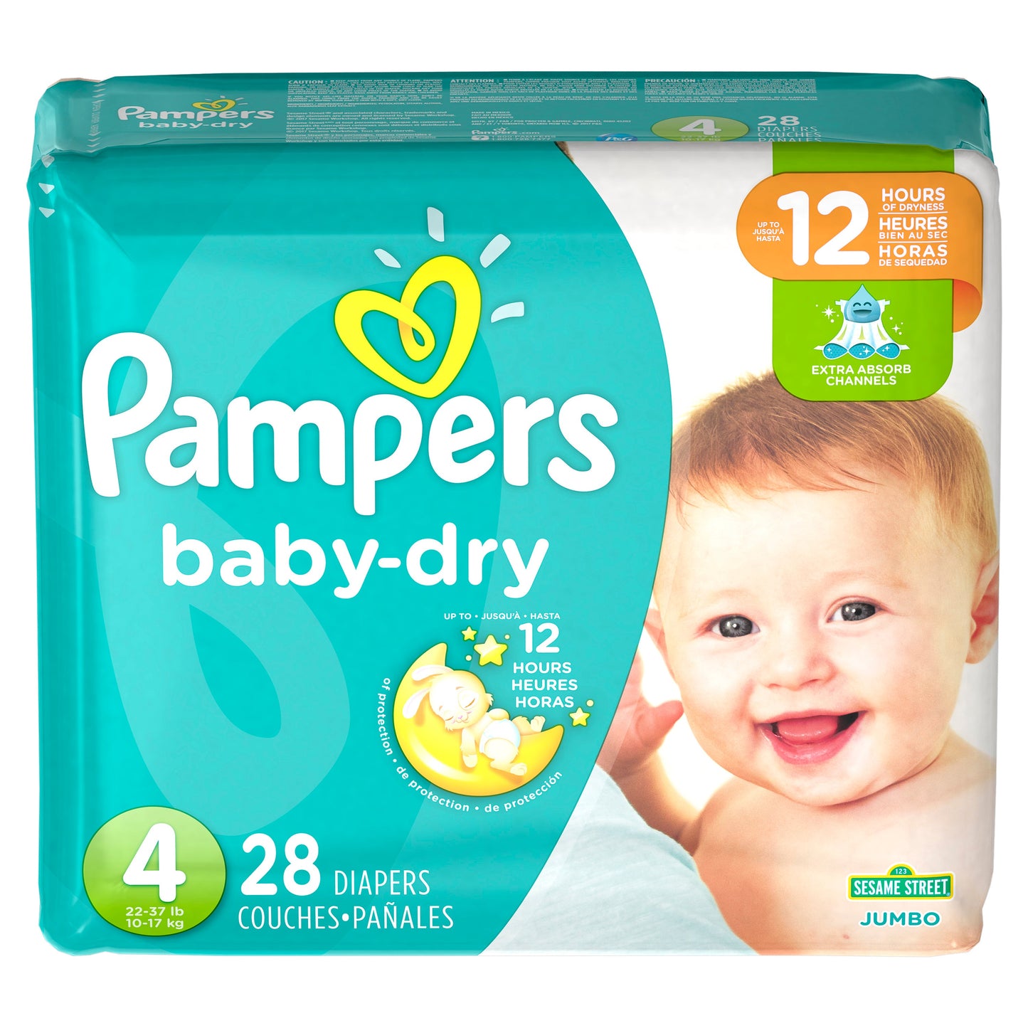 Pampers Diapers Size 4; 28 Count; 4 Per Case