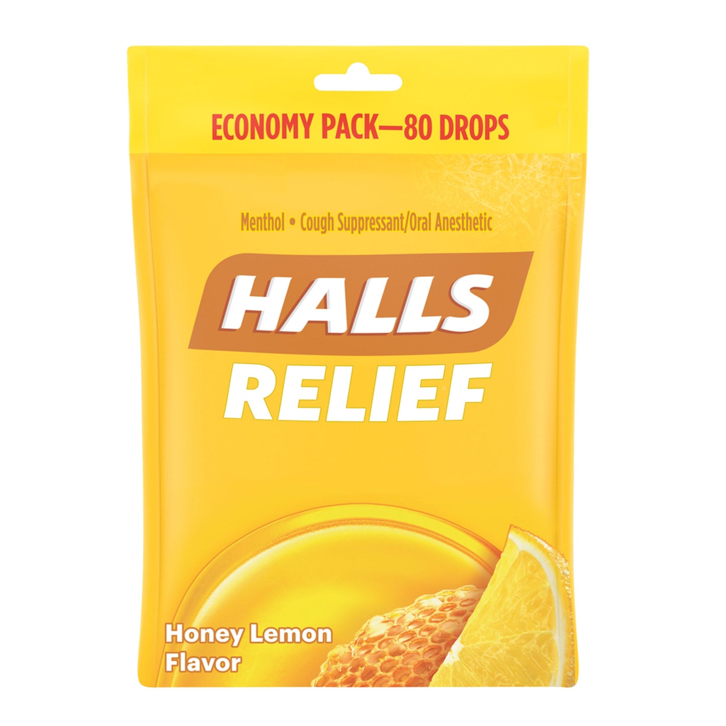 Halls Honey Lemon Cough Drops; 80 Count; 6 Per Box; 2 Per Case