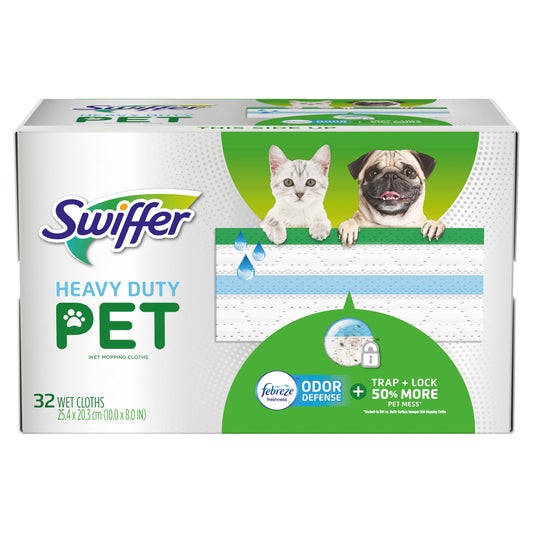 Swiffer Swiffer Duster Pet Heavy Duty Wet Mopping Cloth Refills; 32 Count; 2 Per Case