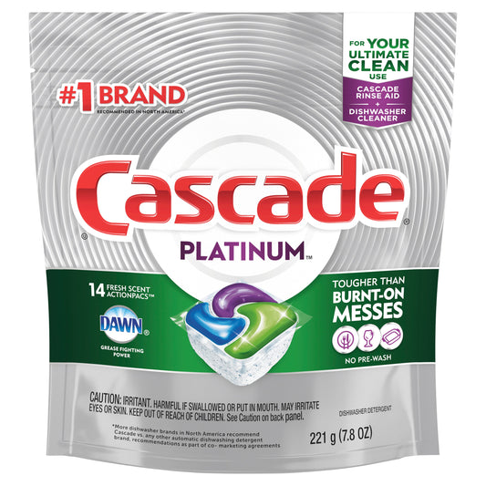 Cascade Dishwashing Pouch Liquid Powder Fresh Scent; 7.8 Ounces; 6 Per Case