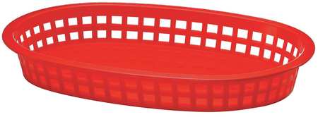 Tablecraft 10.5 Inch X 7 Inch X 1.5 Inch Red Plastic Oval Basket; 36 Each; 1 Per Case - High Mart Wholesale