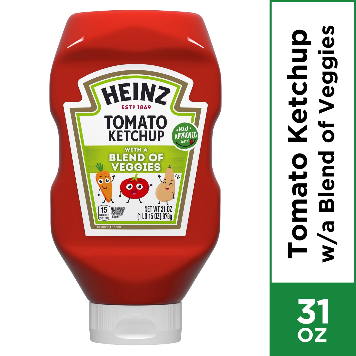 Heinz Tomato Blend Of Veggies Carrot Squash Ketchup Bottle; 31 Ounce; 12 Per Case