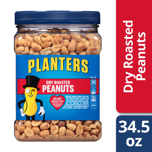 Planters Peanut Dry Roasted Jar; 34.5 Ounce; 6 Per Case