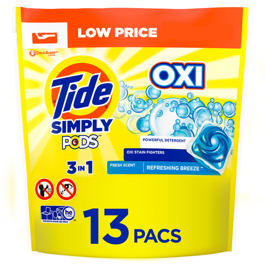 Tide Liquid Detergent Pods Simply Oxi; 13 Count; 1 Per Box; 6 Per Case