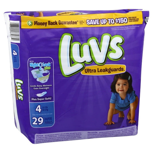 Luvs Diapers Jumbo Pack Size 4; 29 Count; 4 Per Case