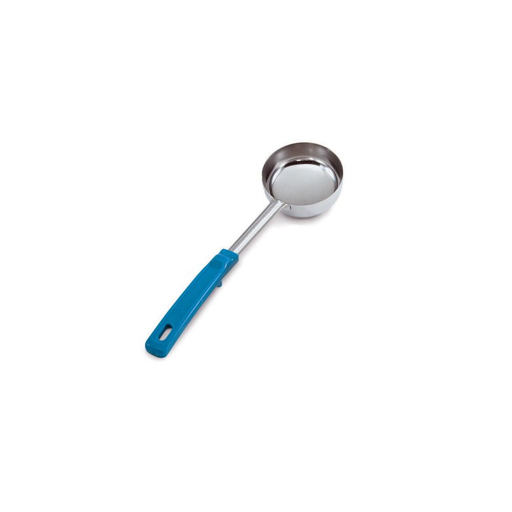 Vollrath 6 Ounce Stainless Steel Teal Handle Solid Spoodle; 1 Each