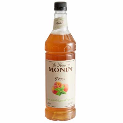 Monin Zero Calorie Peach 4 Pack; 1 Liter; 4 Per Case - High Mart Wholesale