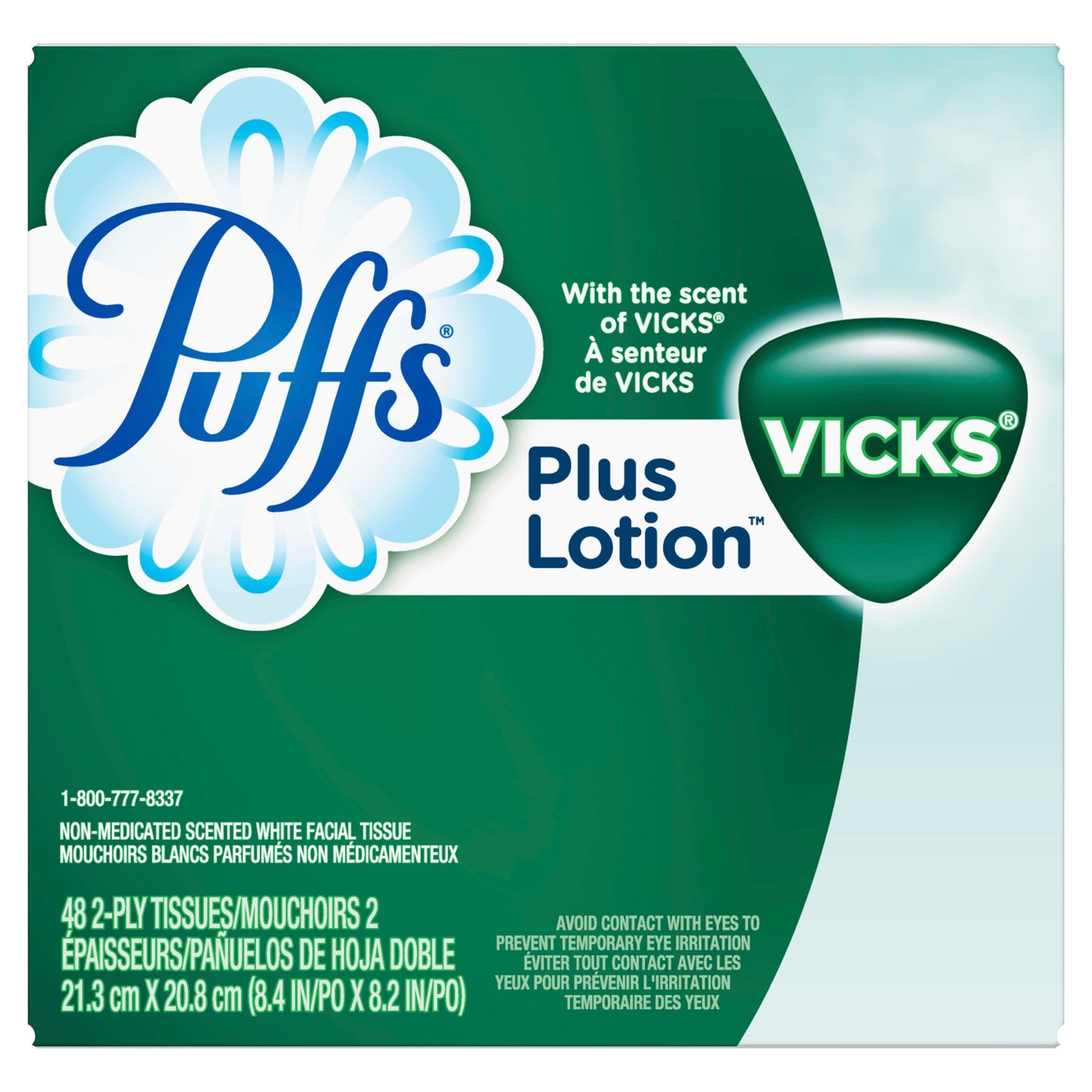 Puffs Puffs Plus Lotion With The Scent Of Vick's Facial Tissue; 48 Count; 24 Per Case