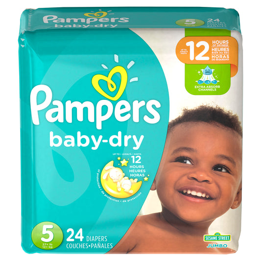 Pampers Diapers Size 5; 24 Count; 4 Per Case