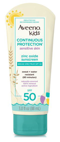 Aveeno Continuous Protection Sensitive Skin Spf 50; 3 Fluid Ounce; 3 Per Box; 4 Per Case - High Mart Wholesale