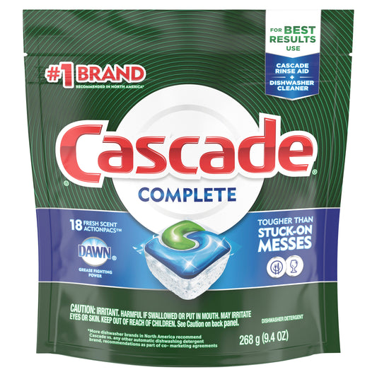 Cascade Dishwashing Liquid And Powder Fresh Scent; 18 Count; 1 Per Box; 6 Per Case