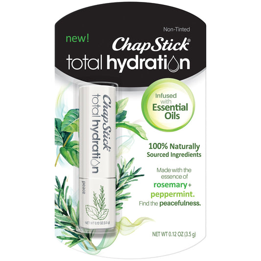Chapstick Hydration Total Hydration Essential Oils Peace; 0.12 Ounces; 6 Per Box; 12 Per Case - High Mart Wholesale