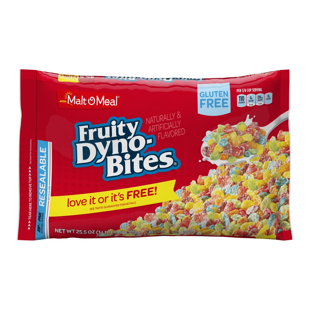 Malt O Meal Fruity Dyno Bytes; 25 Ounces; 9 Per Case - High Mart Wholesale