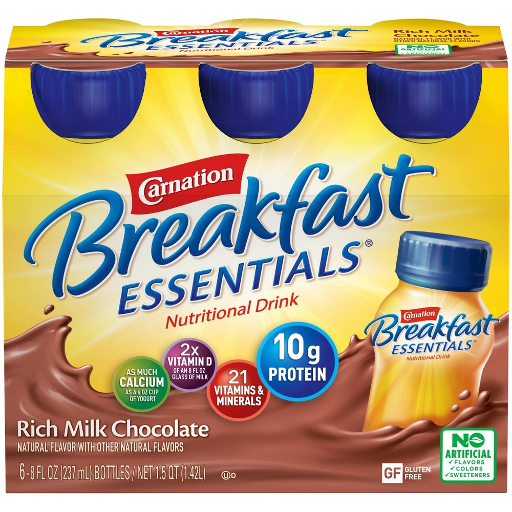 Carnation Nestle Chocolate Breakfast Essentials Ready To Drink Beverage; 8 Fluid Ounce; 6 Per Box; 4 Per Case - High Mart Wholesale