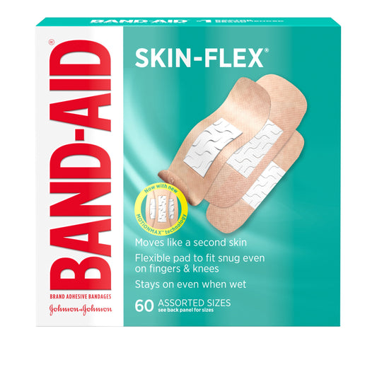 Band Aid Skin Flex Assorted; 60 Count; 6 Per Box; 4 Per Case - High Mart Wholesale