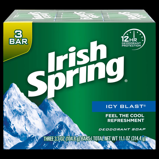 Irish Spring Bar Soap Icy Blast 3 Bar; 11.25 Ounces; 18 Per Case