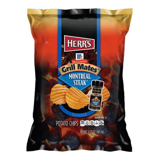 Herr Foods Inc Montreal Steak Potato Chips; 6.5 Ounces; 12 Per Case - High Mart Wholesale