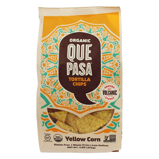 Que Pasa Organic Yellow Chips; 11 Ounces; 6 Per Case - High Mart Wholesale