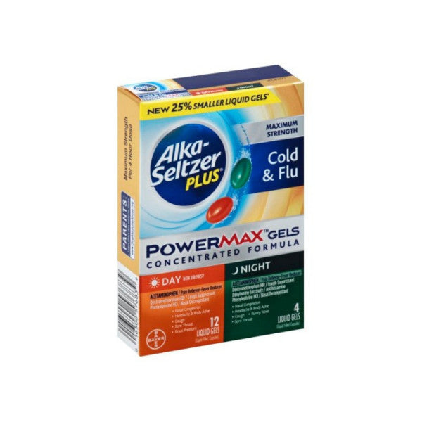 Alka-Seltzer Asp Day Night Cold Flu Power Gel 16S; 16 Piece; 3 Per Box; 8 Per Case