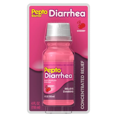 Pepto Cherry Liquid Diarrhea Multi-Symptom; 4 Fluid Ounces; 4 Per Box; 3 Per Case