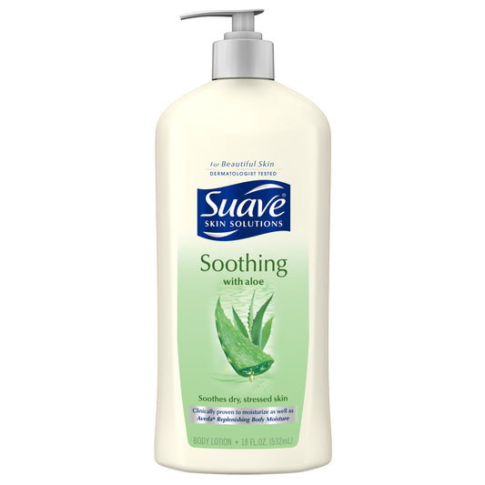 Suave Skin Solutions Soothing With Aloe Body Lotion; 18 Fluid Ounces; 6 Per Case