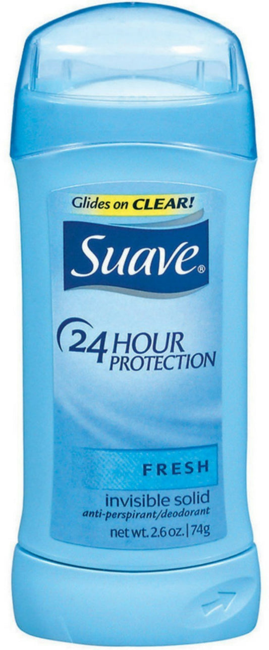 Suave 24 Hour Protection Fresh Invisible Solid Antiperspirant Deodorant; 2.6 Fluid Ounce; 6 Per Box; 2 Per Case