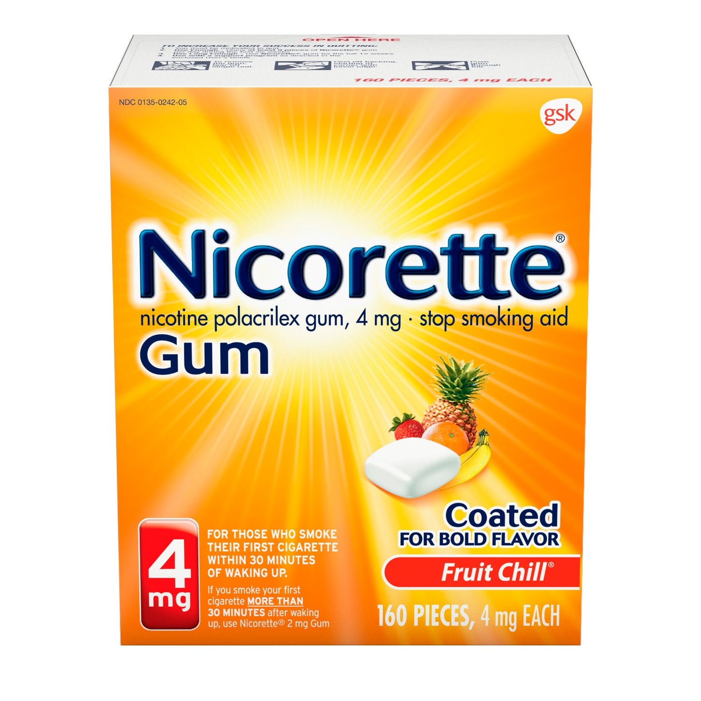 Nicorette Gum Fruit Chill; 160 Each; 6 Per Case - High Mart Wholesale