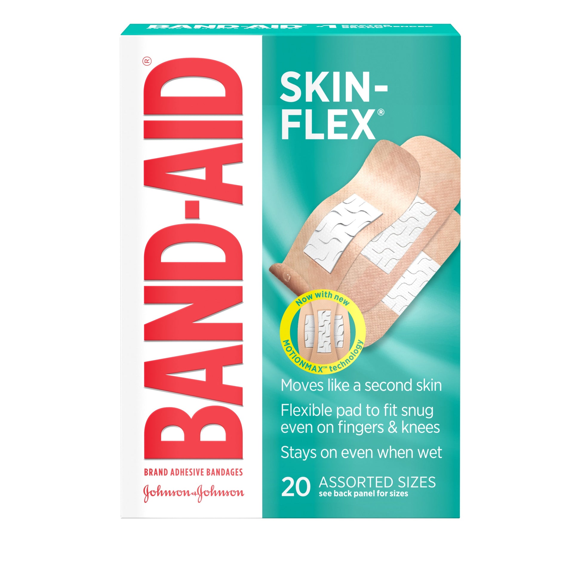 Band Aid Skin-Flex Assorted; 20 Count; 6 Per Box; 4 Per Case - High Mart Wholesale