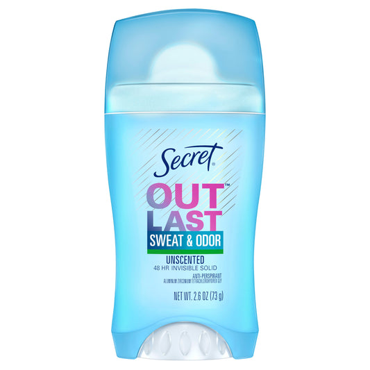 Secret Outlast Invisible Solid Deodorant Unscented; 2.6 Ounce; 3 Per Box; 4 Per Case