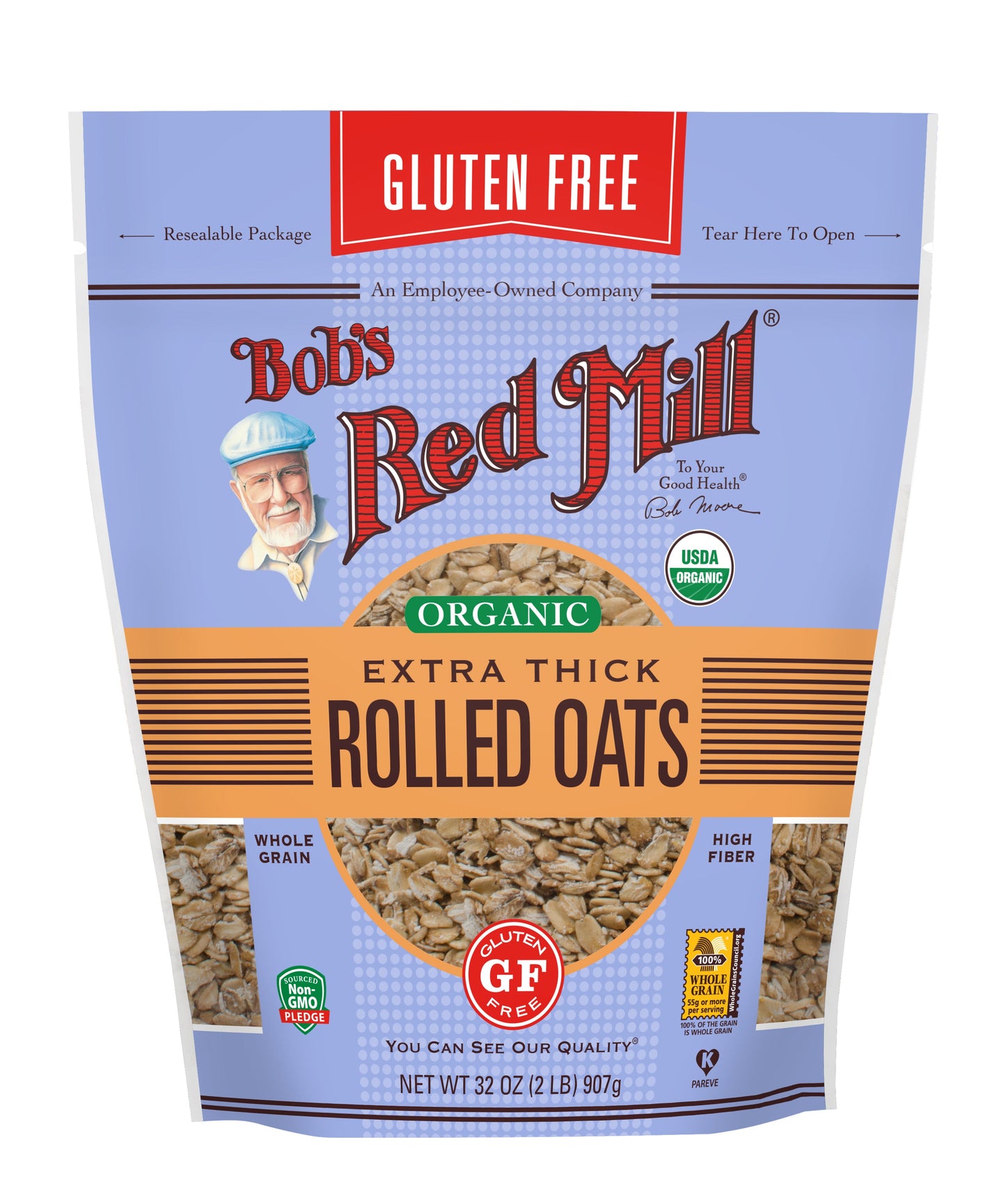 Bob's Red Mill Natural Foods Inc Gluten Free Organic Thick Rolled Oats; 32 Ounces; 4 Per Case