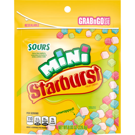 Starburst Mini Sours Stand Up Pouch; 8 Ounces; 8 Per Case