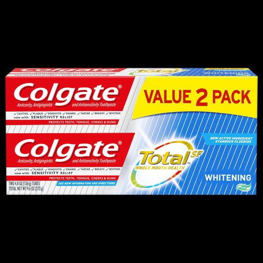 Colgate Total Whitening Toothpaste; 9.6 Ounces; 6 Per Box; 2 Per Case